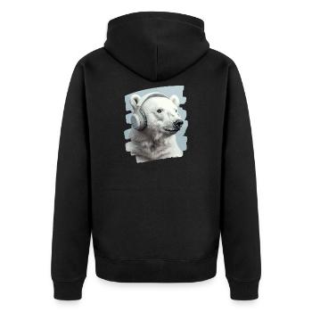 Polar bear - Unisex Premium Organic Zip Hoodie - black - Back - Nico (187cm)