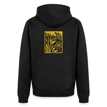 Blumen - Frühling - Soyez le soleil - Spruch - Veste à capuche bio Premium Unisexe - noir - Dos - Nico (187cm)