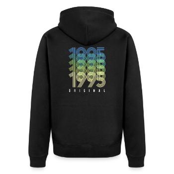 Original 1995 Anneaux dégradés - Veste à capuche bio Premium Unisexe - noir - Dos - Nico (187cm)