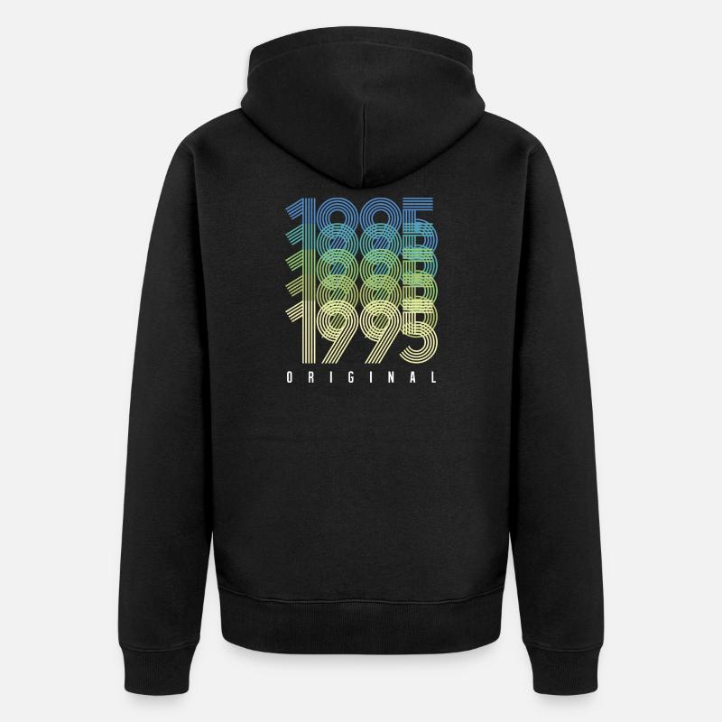 Original Gradient Ringe von 1995 - Unisex Premium Bio Zip Hoodie - Schwarz