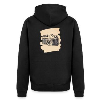 Camera Photographer Photo - Unisex Premium Organic Zip Hoodie - black - Back - Nico (187cm)