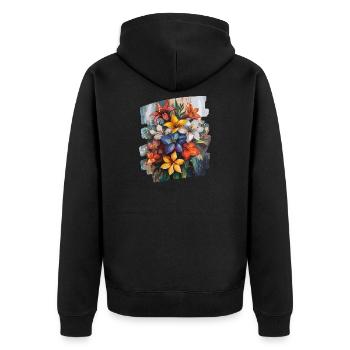 Printemps Printemps Début Fleur Fleurs - Veste à capuche bio Premium Unisexe - noir - Dos - Nico (187cm)