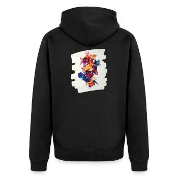 Printemps Printemps Début Fleur Fleurs - Veste à capuche bio Premium Unisexe - noir - Dos - Nico (187cm)