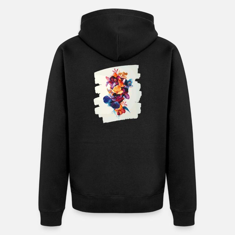 Printemps Printemps Début Fleur Fleurs - Veste à capuche bio Premium Unisexe - noir