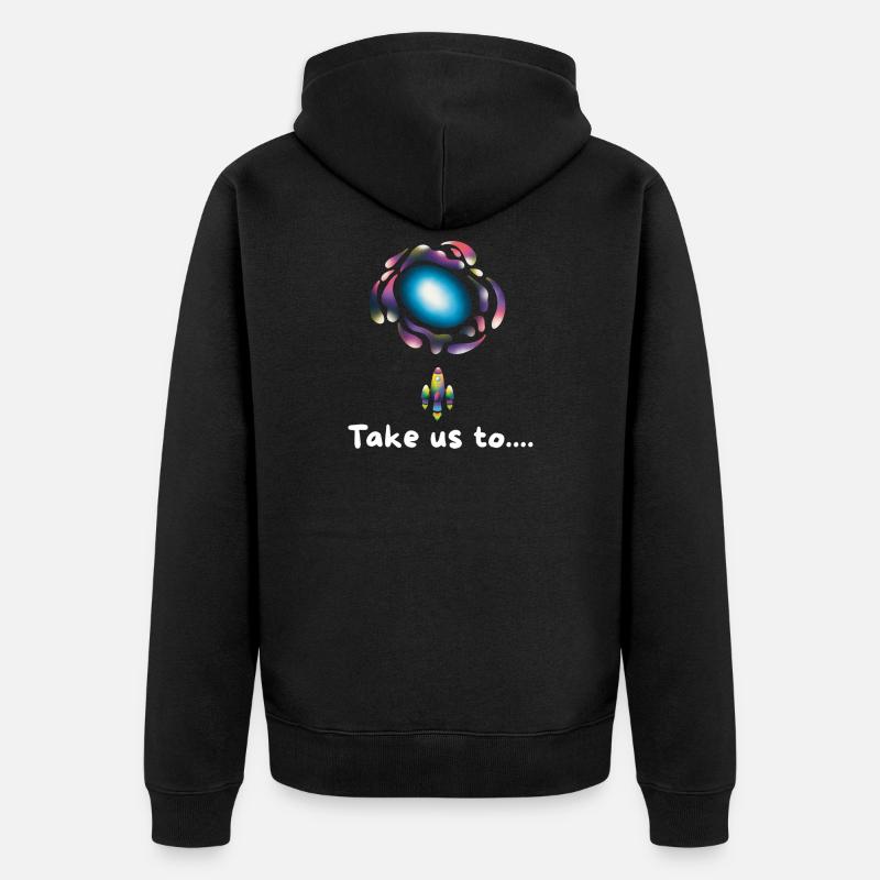 Neon Galaxy Rocket - Unisex Premium Bio Zip Hoodie - Schwarz