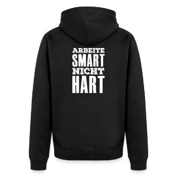 Work Smart Not Hard Saying Entrepreneur - Unisex Premium Organic Zip Hoodie - black - Back - Nico (187cm)