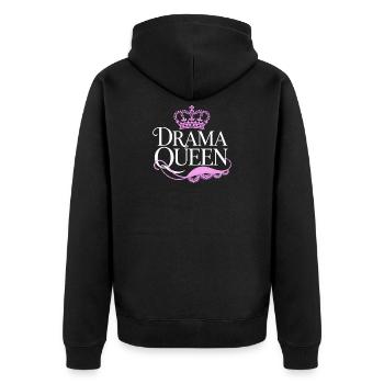 Drama Queen Queen Princess Self Worth Women - Unisex Premium Organic Zip Hoodie - black - Back - Nico (187cm)