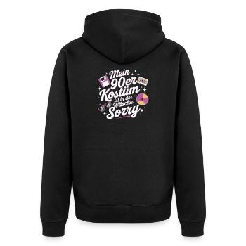 Mein 90er Jahre Kostüm In Der Wäsche Motto Party - Unisex Premium Bio Zip Hoodie - Schwarz - Hinten - Nico (187cm)