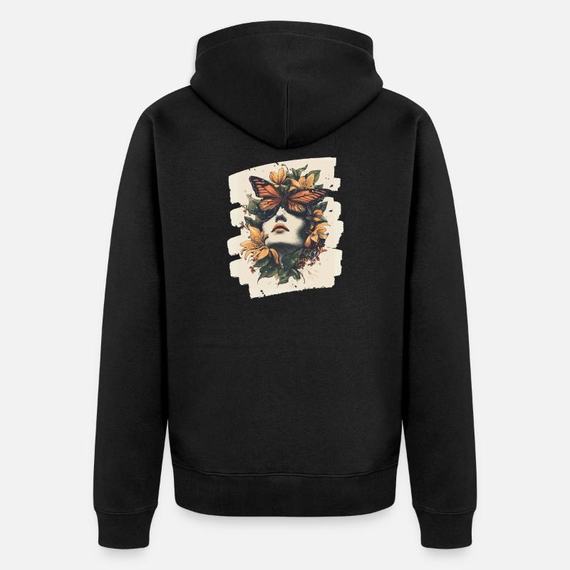Printemps Printemps Début Fleurs - Veste à capuche bio Premium Unisexe - noir