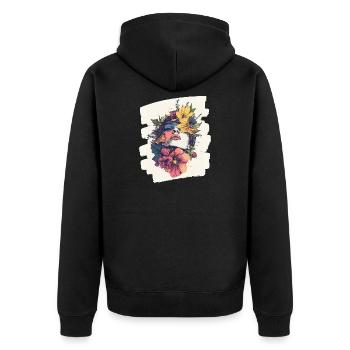 Printemps Printemps Début Fleurs - Veste à capuche bio Premium Unisexe - noir - Dos - Nico (187cm)