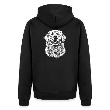 Chien de montagne des Pyrénées Portrait Chien Chien - Veste à capuche bio Premium Unisexe - noir - Dos - Nico (187cm)