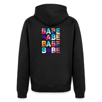 Babe Schatz party ladies girls celebrate Girlie - Unisex Premium Organic Zip Hoodie - black - Back - Nico (187cm)