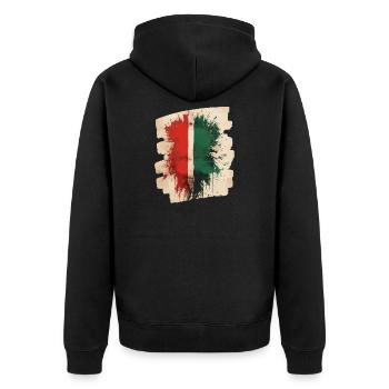 Italienische Flagge Italien - Unisex Premium Bio Zip Hoodie - Schwarz - Hinten - Nico (187cm)