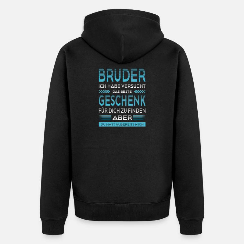 Bruder Bester Bruder Der Welt Geschenke - Unisex Premium Bio Zip Hoodie - Schwarz