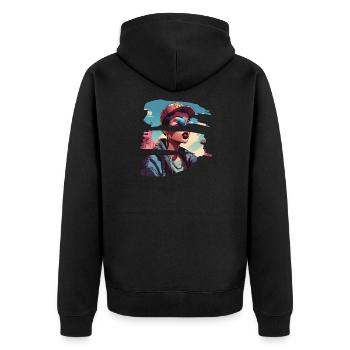fille girlie sauvage punk freestyle amour peace style - Veste à capuche bio Premium Unisexe - noir - Dos - Nico (187cm)
