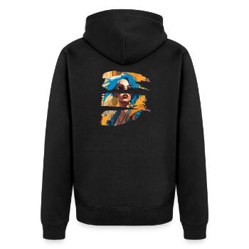 fille girlie sauvage punk freestyle amour peace style - Veste à capuche bio Premium Unisexe - noir - Dos - Nico (187cm)