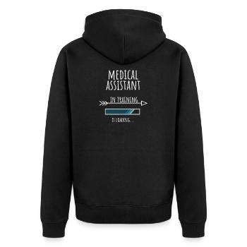 Cadeau d’Assistant Médical en Formation - Veste à capuche bio Premium Unisexe - noir - Dos - Nico (187cm)