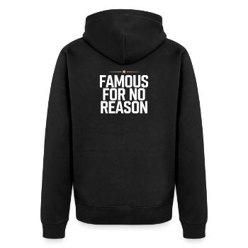 Célèbre sans raison Influenceur des médias sociaux Viral - Veste à capuche bio Premium Unisexe - noir - Dos - Nico (187cm)