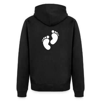 Empreinte de bébé, pieds de bébé - Veste à capuche bio Premium Unisexe - noir - Dos - Nico (187cm)