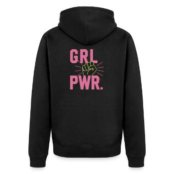Femmes Pouvoir GRL PWR Fille Patriarcat Féminisme - Veste à capuche bio Premium Unisexe - noir - Dos - Nico (187cm)