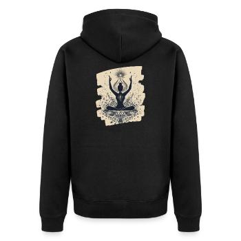 Yoga Namaste Méditation - Veste à capuche bio Premium Unisexe - noir - Dos - Nico (187cm)
