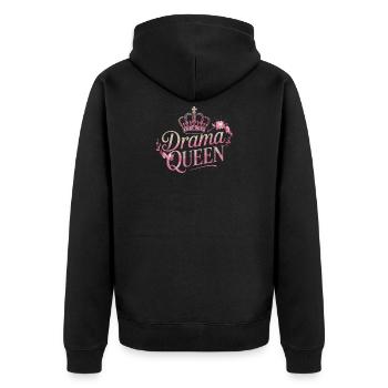 Drama Queen Queen Princess Self Worth Women - Unisex Premium Organic Zip Hoodie - black - Back - Nico (187cm)