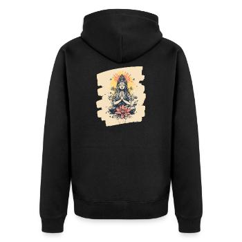 Yoga Namaste Méditation - Veste à capuche bio Premium Unisexe - noir - Dos - Nico (187cm)