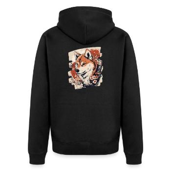 Shiba Inu - Veste à capuche bio Premium Unisexe - noir - Dos - Nico (187cm)