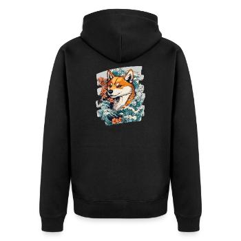 Shiba Inu - Veste à capuche bio Premium Unisexe - noir - Dos - Nico (187cm)