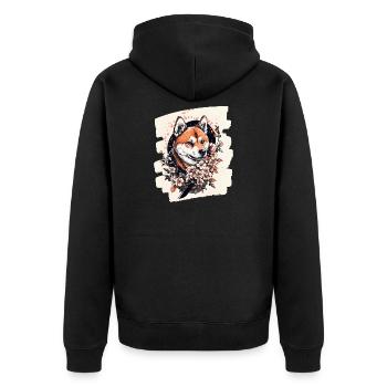 Shiba Inu - Veste à capuche bio Premium Unisexe - noir - Dos - Nico (187cm)