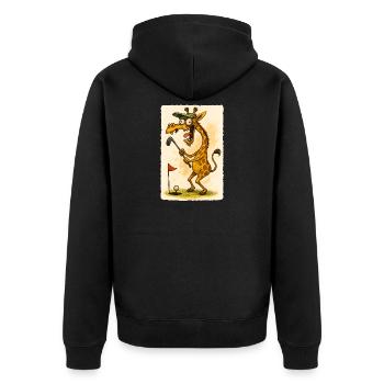 Girafe de golf dans Cartoon Madness - Drôle d’animal - Veste à capuche bio Premium Unisexe - noir - Dos - Nico (187cm)