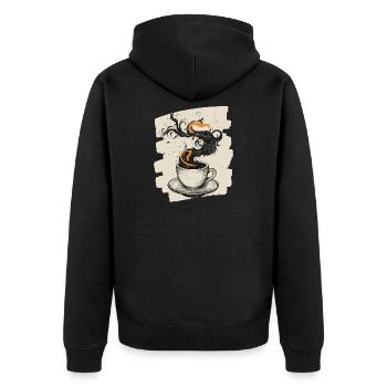 Café Café Amateurs de café - Veste à capuche bio Premium Unisexe - noir - Dos - Nico (187cm)