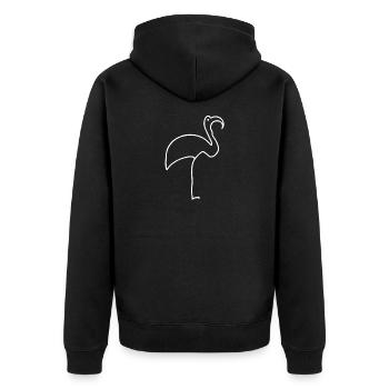 Flamingo - Unisex Premium Bio Zip Hoodie - Schwarz - Hinten - Nico (187cm)