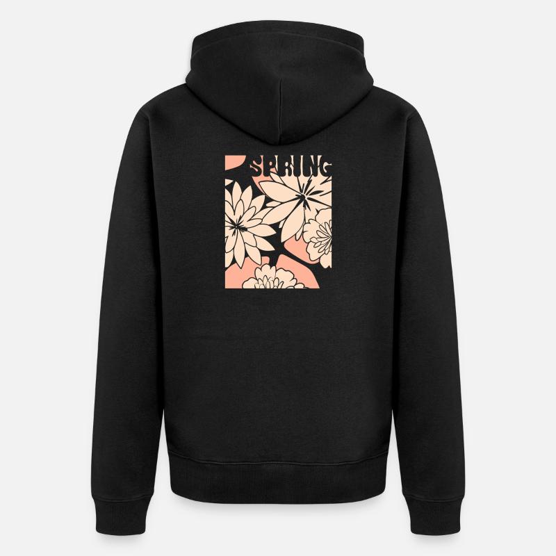 Fleurs - Printemps - Fleurs - Veste à capuche bio Premium Unisexe - noir