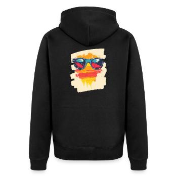 Sonnenbrille Sommer Palmen - Unisex Premium Bio Zip Hoodie - Schwarz - Hinten - Nico (187cm)