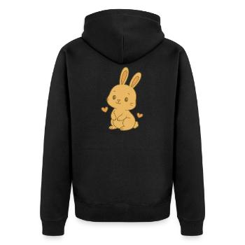 Bunny Bunny Printemps Été Jardin de Pâques - Veste à capuche bio Premium Unisexe - noir - Dos - Nico (187cm)