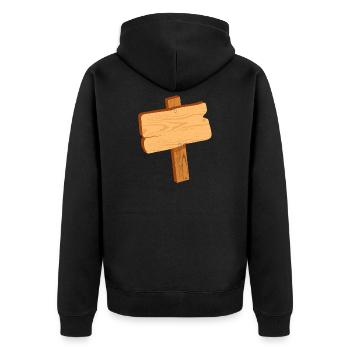 Panneau rustique en aspect bois sans texte - Veste à capuche bio Premium Unisexe - noir - Dos - Nico (187cm)