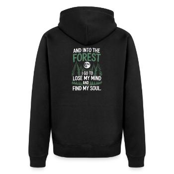 Dans la forêt où je vais pour perdre la tête Trouver mon âme - Veste à capuche bio Premium Unisexe - noir - Dos - Nico (187cm)
