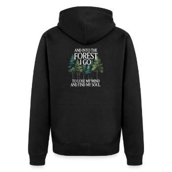 Dans la forêt où je vais pour perdre la tête Trouver mon âme - Veste à capuche bio Premium Unisexe - noir - Dos - Nico (187cm)