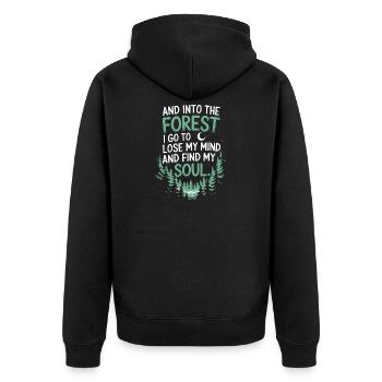 Dans la forêt où je vais pour perdre la tête Trouver mon âme - Veste à capuche bio Premium Unisexe - noir - Dos - Nico (187cm)
