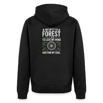 Dans la forêt où je vais pour perdre la tête Trouver mon âme - Veste à capuche bio Premium Unisexe - noir - Dos - Nico (187cm)