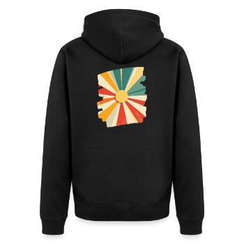 Soleil d’été Coucher de soleil - Veste à capuche bio Premium Unisexe - noir - Dos - Nico (187cm)