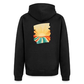 Summer Sun Sunset - Unisex Premium Organic Zip Hoodie - black - Back - Nico (187cm)