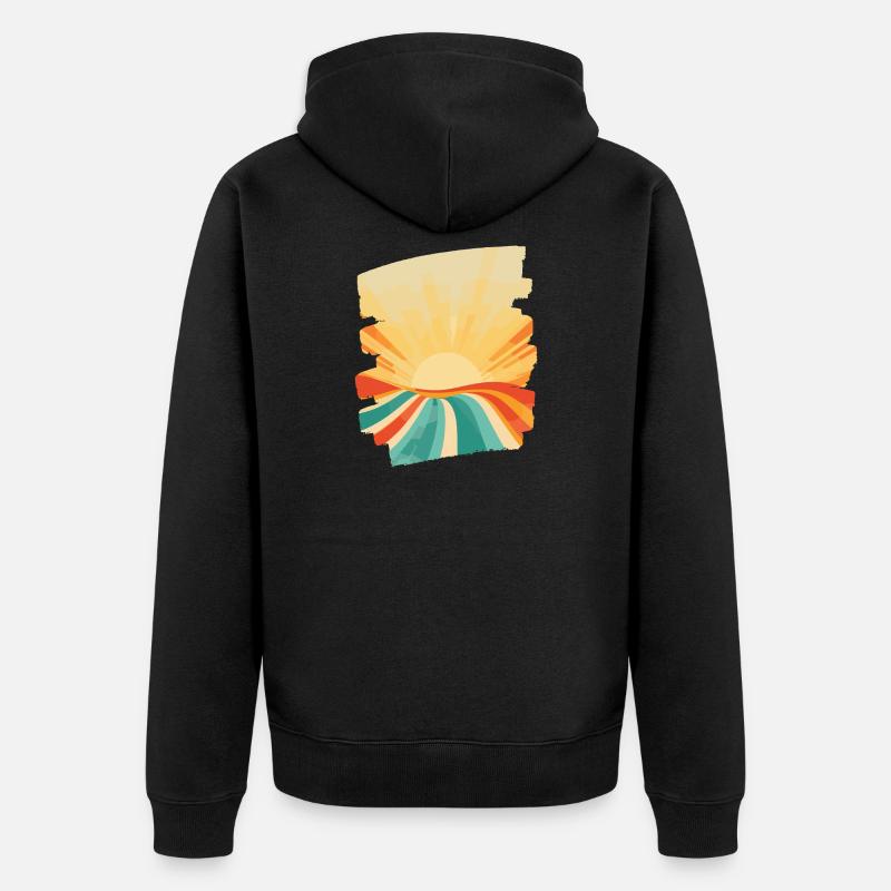 Soleil d’été Coucher de soleil - Veste à capuche bio Premium Unisexe - noir