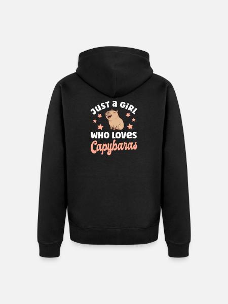 Capybara Wasserschwein - Unisex Premium Organic Zip Hoodie - black