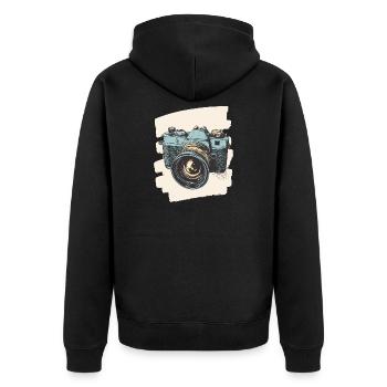 Camera Photo Camera Photographer Female Photographer - Unisex Premium Organic Zip Hoodie - black - Back - Nico (187cm)