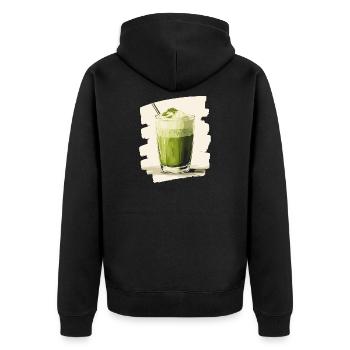 Matcha Latte Lover Green Tea - Unisex Premium Organic Zip Hoodie - black - Back - Nico (187cm)