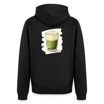 Matcha Latte Lover Green Tea - Unisex Premium Organic Zip Hoodie - black - Back - Nico (187cm)
