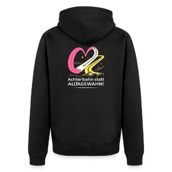 Roller coaster instead of everyday mania - Unisex Premium Organic Zip Hoodie - black - Back - Nico (187cm)
