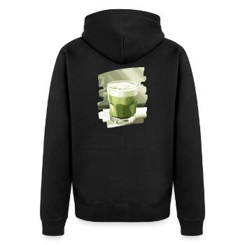 Matcha Latte Lover Green Tea - Unisex Premium Organic Zip Hoodie - black - Back - Nico (187cm)